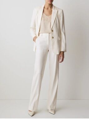 RW&CO. White Linen Trouser Pants
